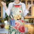 thumbnail image 6 of Pioneer Flower Floral Print Pattern Apron-Garden Aprons for Women with Pockets-Cotton Linen Waterproof Kitchen Cooking Gardening Aprons Adjustable for Kitchen,Cooking,BBQ and Salon 33x27 Inch, 6 of 7