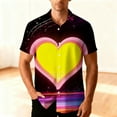thumbnail image 1 of TaTaai Valentine's Day Print Short Sleeve Shirt, Men's Casual Lapel Button Down, Romantic Beach Wear Gift, 1 of 8