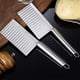 thumbnail image 5 of Cortador de patatas de acero inoxidable | Cuchillo para cortar verduras corrugado | Mango ergonómico de acero | Cuchilla ondulada para verduras, patatas, frutas, carne | Resistente a la oxidación, 5 of 7