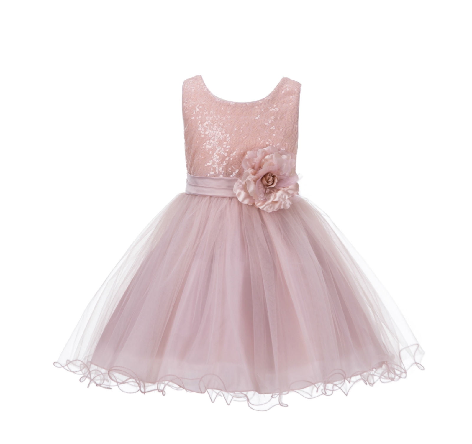 Wedding Glitter Sequin Tulle Flower girl Dress Toddler Summer Easter Kids 011NF 