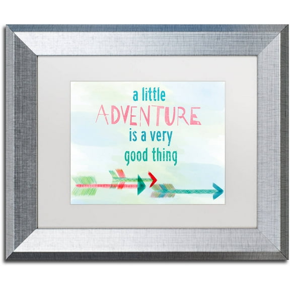 Trademark Fine Art "Adventure" Canvas Art by Lisa Powell Braun, White Matte, Silver Frame