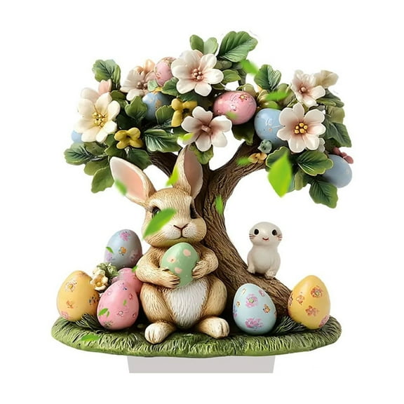 Tainini 2D Easter Acrylic Bunny Spring Home Decor Bunny Figurines,Easter Table Decor