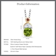thumbnail image 4 of Gem Stone King 925 Sterling Silver and 10K Yellow Gold Green Peridot and White Moissanite Pendant Necklace for Women | 1.20 Cttw | 6MM Cushion and 6X3MM Half Moon | 18 inch Chain, 4 of 4