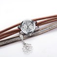 thumbnail image 3 of Reloj de pulsera de diamantes de imitación exquisito de cuarzo con correa de cuero de PU para mujer a la moda (marrón), 3 of 3