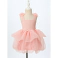 thumbnail image 2 of vastwit Toddler Kids Girls Tulle Ballet Dress Sleeveless Bowknot Straps Layered Princess Dress Pink 130, 2 of 6