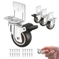 thumbnail image 2 of Side Mount Casters,Casters Set of 4 with Brake,L-Shape Plate Small Wheels for Furniture,Cabinet Casters,1 in(L-Shape), 2 of 8