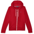 thumbnail image 1 of Sudadera con capucha con la bandera de Tommy Hilfiger y cremallera escarlata para mujer, talla XL, 1 of 5
