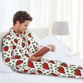 thumbnail image 6 of Daiia Strawberry for Men's Long-Sleeved Pajama Set – Soft & Comfortable Sleepwear Button-Up Pajamas Cozy Lounge Wear-Medium, 6 of 7
