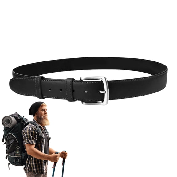 Ksruee Money Belt Security Money PU Leather Belt Anti-theft Money Pocket Travel PU Belt with Zipper To Store and Hide Valuable and Money