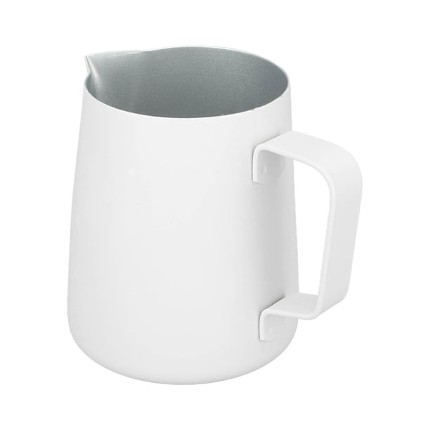 Taza De Jarra De Leche, Jarra De Espuma De Leche De Acero Inoxidable, Anticorrosión, Boquilla Puntiaguda De 380ml Para