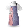 thumbnail image 4 of Pig Apron, Singing Farm Animal on a Grunge Background with Star Motifs, Unisex Kitchen Bib with Adjustable Neck for Cooking Gardening, Adult Size, Ceil Blue Pink, by Ambesonne, 4 of 4