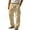 Khaki, variant on Stamzod Cotton and Linen Pants for Men Fashion Solid Color Summer Elastic Waist Cargo Pants with Pockets Daily Casual Loose Plus Size Sweatpants for Men White F S