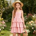 thumbnail image 7 of ATOGUTA Dresses for Girls formal Pink Ruffle Summer Dresses Cute Birthday Party Princess Sundress 5T-14, 7 of 7