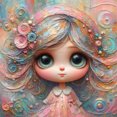 thumbnail image 1 of Kit Pintura Por Números Sobre Lienzo Arte Al Óleo Artesanal Imagen Niña Pared Del 40x40cm, 1 of 9