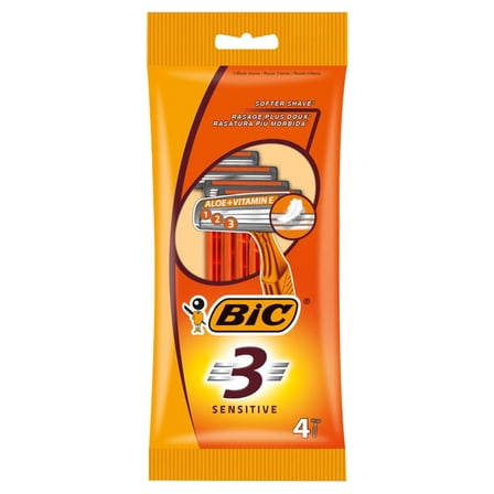 BiC 3 Sensitive Triple Blade Disposable Razor - 4 Pack