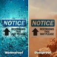 thumbnail image 6 of (2 Pack) Restrooms This Way Please [Up Arrow] OSHA Notice Sign 14 Inch X 10 Inch Indoor / Outdoor Rust-Free Aluminum Metal Signs for Workplace, Workshop, and Construction Site, Made in the USA, 6 of 8