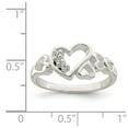 thumbnail image 4 of Sterling Silver CZ Heart Ring, 4 of 6
