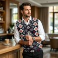 thumbnail image 5 of Mens Christmas Sweater Vests Casual Sleeveless V Neck Knit Pullover Fall, 5 of 7