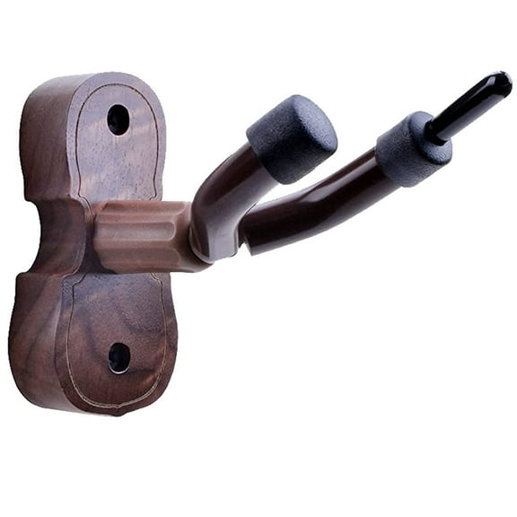 Violin Wall Hanger, Solid Wooden Violin Wall Mount Hanger Stand with Soft Rubber Padding, Violin Viola holder Stand with Bow Hook for Home & Studio