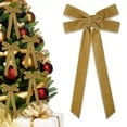 thumbnail image 4 of 12-Piece Khaki Velvet Christmas Bows - Premium Tree Decorations, Holiday Gift Wrapping Supplies, Wedding Party Crafts, 4 of 8