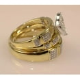 thumbnail image 3 of Lakshya Jewel LLC 3Ct CZ His Her Trio Wedding Ring Set 14k Yellow Gold Plated, 3 of 3