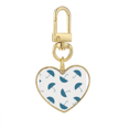 thumbnail image 1 of Nube de lluvia paraguas azul Llavero de metal en forma de corazón dorado, 1 of 3