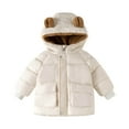 thumbnail image 5 of Staki Kids Boy's Winter Coat Fleece Lined Waterproof Jacket Puffy Cotton Coat Thick Hooded Down Outdoor Coats WarmCoats for Boys(White,4-5 Years), 5 of 7