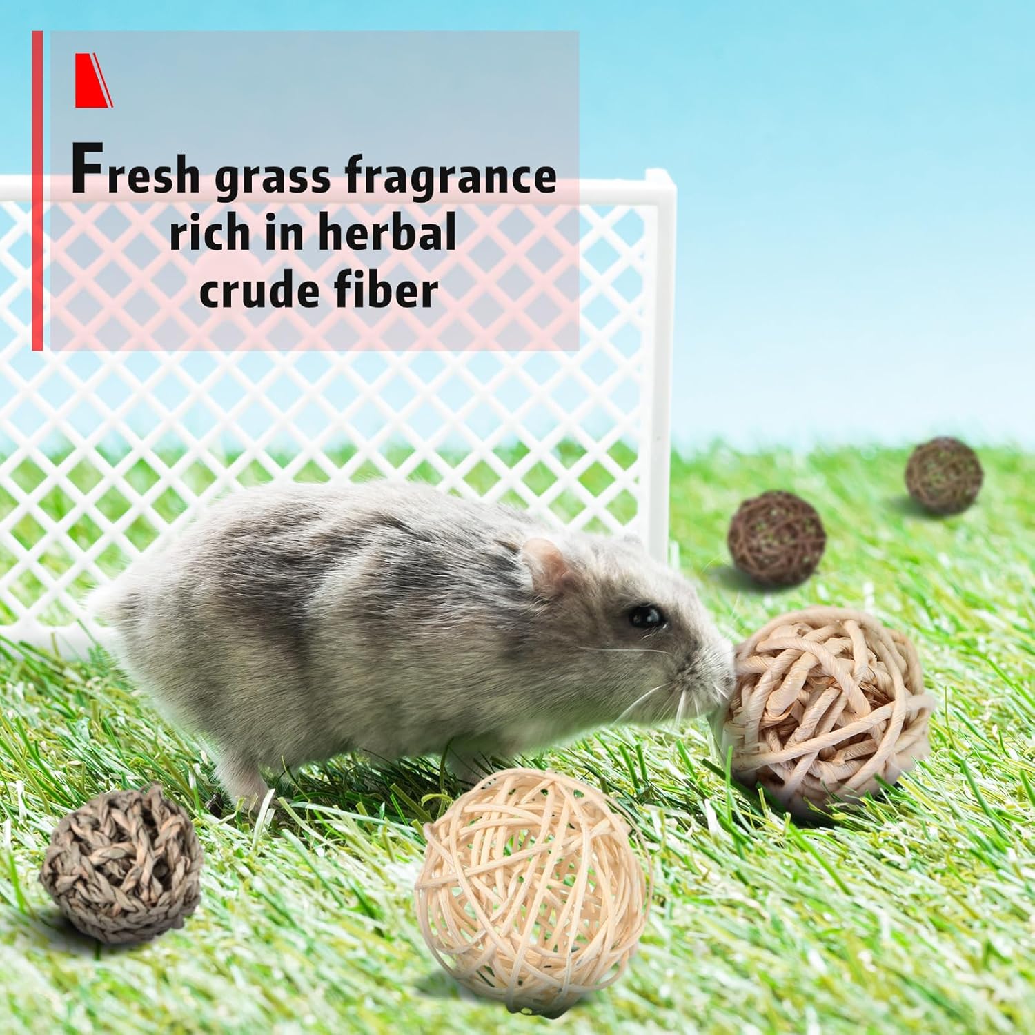 15 Pieces Small Animal Chew Balls Rabbits Bunny Treat Chew Toys Guinea Pigs Chinchilla Balls Rolling Activity Play Grass Toys for Pet Teeth Grinding Gnawing Biting Accessories(Classic Style)