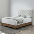 thumbnail image 5 of Modway Rhiannon Diamond Tufted Upholstered Fabric Wood Queen Bed in Walnut/Beige, 5 of 5