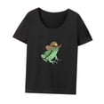 thumbnail image 3 of Camiseta para Mujer, Camiseta de Manga Corta con Cuello Redondo, Ropa de Moda, Tops Informales Suaves de Verano, Camiseta Básica para El Trabajo, Depo XL, 3 of 10