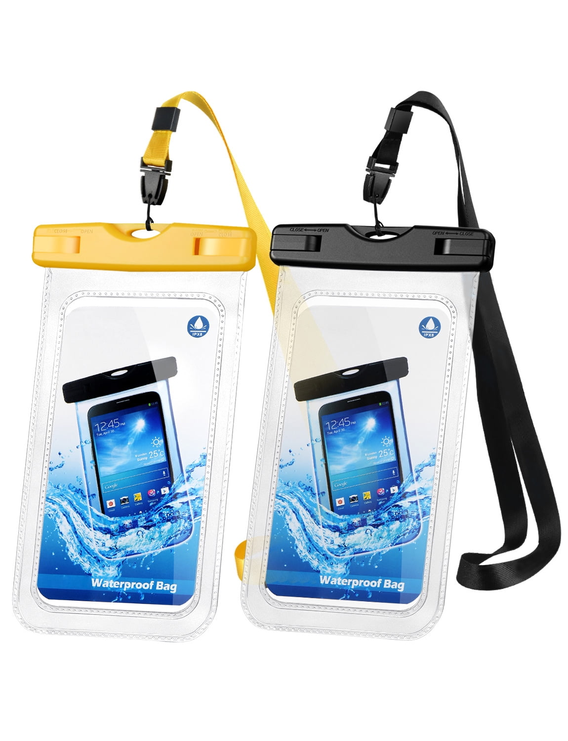 merknaam van nu af aan Beweegt niet Mpow Universal Waterproof Case, IPX8 Waterproof Phone Pouch Dry Bag for  iPhone8/7/7plus/6s/6/6s plus Samsung galaxy s8/s7 LG V20 Google Pixel HTC10  (Clear 2-Pack) - Walmart.com