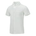 thumbnail image 2 of Antinious Mens Short Sleeve Button up Solid Pocket Collar Business Casual Tops,White,XL, 2 of 5