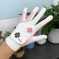 thumbnail image 1 of Guantes de golf de piel para mujer, par de guantes de golf antideslizantes con partículas de silicona para mano izquierda y derecha, 1 of 4