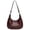 Wine Red, variant on Shoulder Bag For Women Zipper Crescent Bag Pu Leather Hobo Bag For Travel Decor Bag (Black)