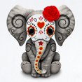 thumbnail image 2 of CafePress - Red Day Of The Dead Sugar Skull Baby Elephant Body - Baby Light Bodysuit, Size Newborn - 24 Months, 2 of 4