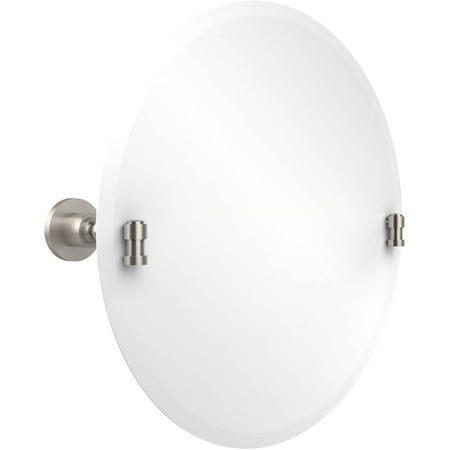 Ginger Nickel Polished Mirror - Frameless Round Tilt Mirror with Beveled Edge (Build to Order)