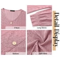 thumbnail image 6 of Fantaslook Tops for Women V Neck Long Sleeve Blouses Eyelet Casual Fall Shirts Trendy, 6 of 9