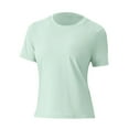 thumbnail image 7 of Women Workout Top Short Sleeve Seamless Athletic Shirt Crew Neck Exercises Quick Dry Thin Shirts, 7 of 7