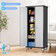 thumbnail image 5 of SUPEER Metal Rolling Garage Cabinet, 72'' Tall Industrial Storage Cabinet with Wheels and 4 Adjustable Shelves, Utility Filing Cabinet for Garage, Tool House, Assemble Required, 5 of 8
