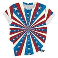 thumbnail image 2 of Cavosen American Flag Shirt Women Petite 4th of July Short Sleeve Round Neck Shirts USA Star Striped Print Shirts Lady XL Red White and Blue Casual Tops Patriotic Tunic Tees 2025 Patriotic Blouses, 2 of 5