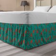 thumbnail image 1 of Woodland Bed Skirt, Abstract Design Various Trees Pattern Leaves and Branches Illustration, Elastic Bedskirt Dust Ruffle Wrap Around for Bedding Decor, 4 Sizes, Teal and Dark Salmon, by Ambesonne, 1 of 2