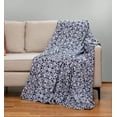 thumbnail image 2 of Mantolok Velvet Throw 50 x 60 inches, Kiara Navy, 2 of 2