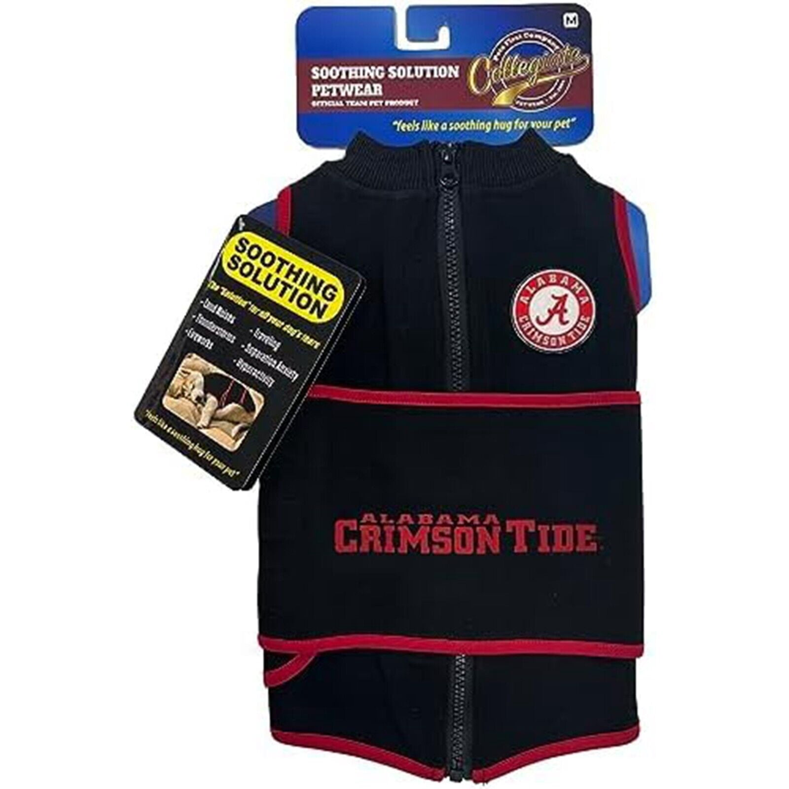 Pets First NCAA Alabama Crimson Tide Dog Anxiety Calming Shirt Soothing Solution Vest, Dogs & Cats Keeps Dogs Calm & Feeling Safe, Relaxing Jacket, Small