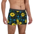thumbnail image 4 of Cauagu Sunflowers And Blue Flower Print Boxer Briefs for Men,Comfortable Breathable Men's Underwear Moisture Wicking Underpants -Medium, 4 of 8