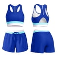 thumbnail image 6 of Fwqbns Women's High Waisted Two Piece Sets Color Block Sporty Athletic Bathing Suits for Beach Vacation Swimming, 6 of 9