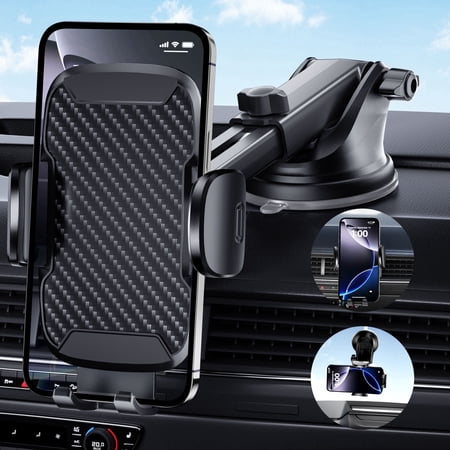 YOOVEE Universal Car Phone Holder Upgraded 360° Rotatable for Dashboard, Windshield & Air Vent Mount for 4.0"-7.0" Phones (iPhone, Google...