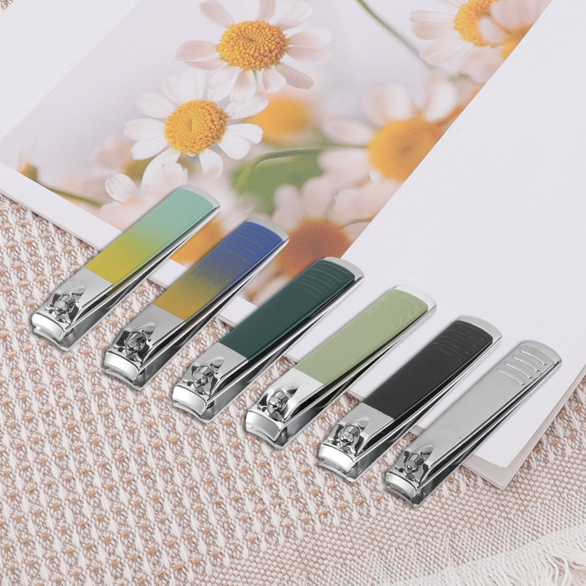 Unique Bargains Round Tail Nail Clippers Set 4 Pcs Dark Green