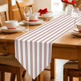 thumbnail image 2 of Red Striped Table Runner Linen Burlap Table Runner 72 Inches Long Modern Stripes Farmhouse Simples Rustic Dresser Scarves for Kitchen Island Coffee Dining Room Party Wedding Holiday 14"x72", 2 of 8