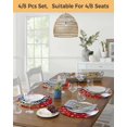 thumbnail image 5 of 15 Inch Round Placemats Set of 4, Red Christmas Non Slip Heat Insulation PP Table Mats, Snowman Xmas Tree Ball Gifts Winter Wooden Washable Place Mats for Kitchen Dining Party Table Decor, 5 of 7