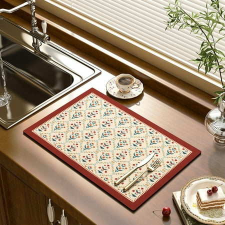 

Coffee Mat Dish Drying Mat Drying Mat for Kitchen Counter Coffee Mat Coffee Maker Mat ，coffee bar accessories and Non-Slip Coffee Machine Mat